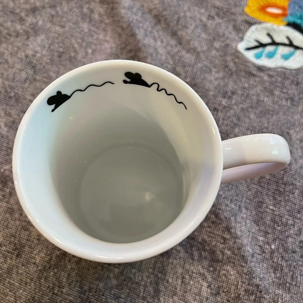 Pier 1 Cat And Mouse Coffee Mug  ,Paw Prints , Mice Inside Cup